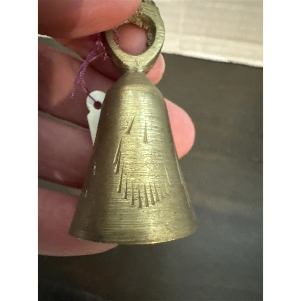 Small Vintage Hand-Engraved Brass Bell – 2